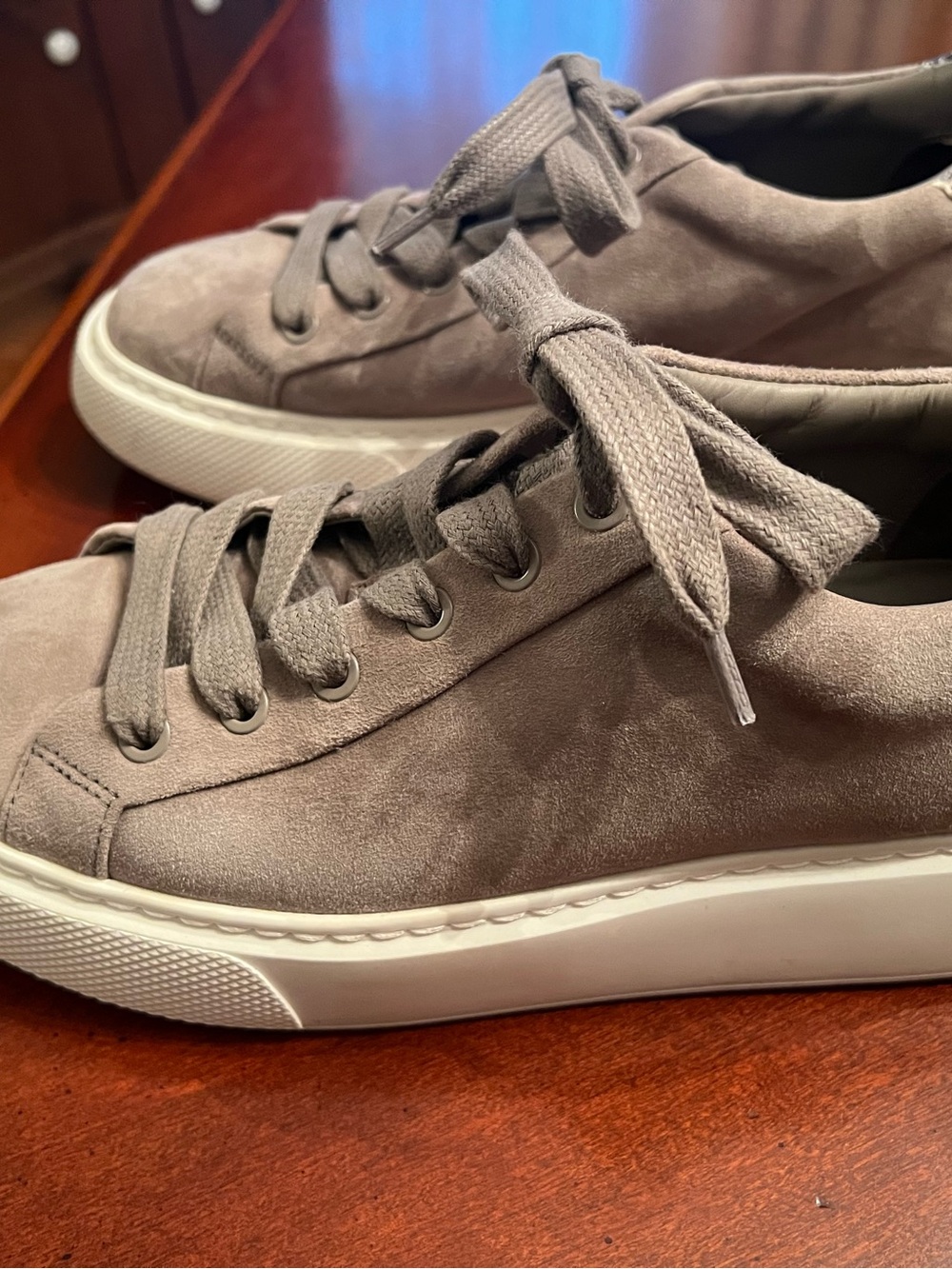 Vince Taupe Suede Low-Top Sneakers